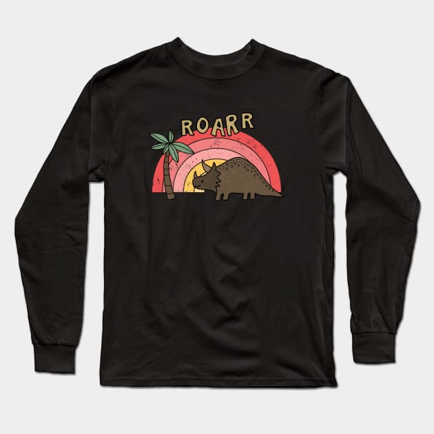 Dinosaur drawing Long Sleeve T-Shirt by valentinahramov